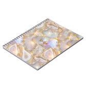 Carnet Or beige agate nom holographique (Côté gauche)