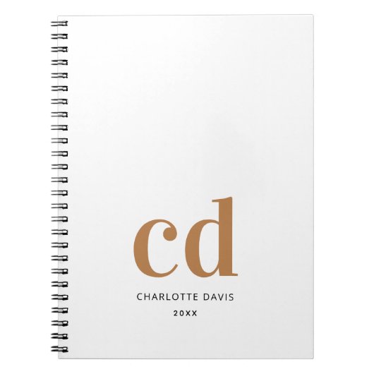 Carnet Or blanc monogram initié comme étant un minimum él (Devant)