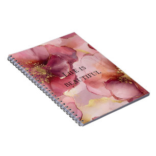 Carnet Or Blush rose Bourgogne Floral