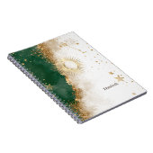 Carnet Or céleste Soleil Et Lune Étoiles Vert (Côté Droit)