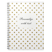 Carnet Or chic et points blancs (Devant)