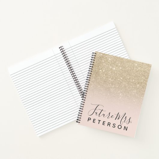 Carnet or clair ombre parties scintillant rose bloc futur (Intérieur)