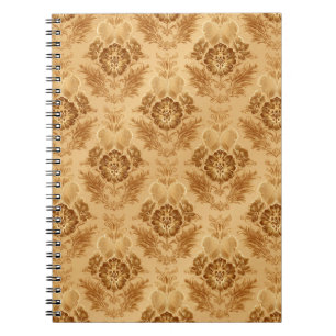 Carnet Or damassé floral