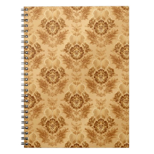 Carnet Or damassé floral (Devant)
