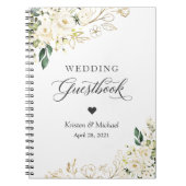 Carnet Or de rose blanc de verdure de Guestbook de (Devant)