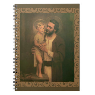 Carnet Or décoratif de Jésus de St Joseph et d'enfant