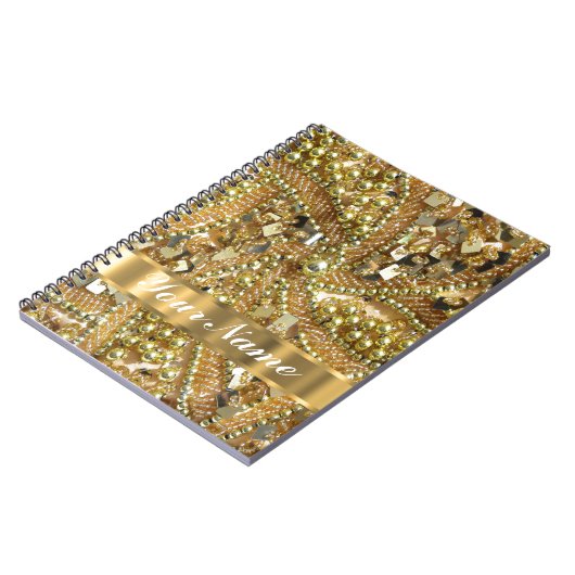 Carnet Or élégant bling (Côté gauche)