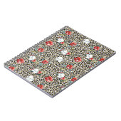 Carnet Or Empreinte de léopard Rouge Blanc Floral (Côté gauche)