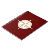 Carnet Or et boussole blanche sur rouge (Côté gauche)
