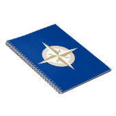 Carnet Or et boussole blanche sur terrain bleu (Côté Droit)