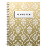 Carnet Or et damassé classique blanche (Devant)