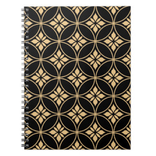 Carnet Or et noir : Abstrait Floral Vintage