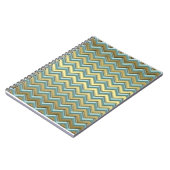 Carnet Or et Turquoise Motif Chevron (Côté gauche)
