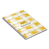 Carnet Or Jaune Blanc Rayures Ecossais (Côté Droit)