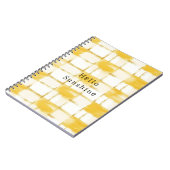 Carnet Or Jaune Blanc Rayures Ecossais (Côté gauche)