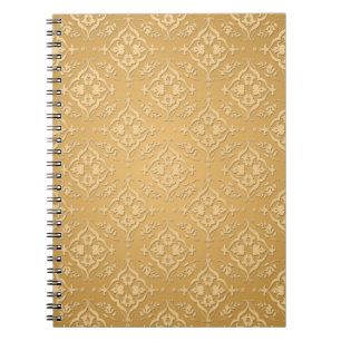 Carnet Or Jaune Motif Damassé Safran
