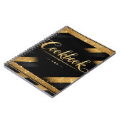 Carnet Or Luxe Script Moderne Paillettes Luxe Noir Or (Côté gauche)