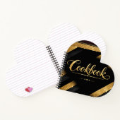 Carnet Or Luxe Script Moderne Paillettes Luxe Noir Or  (Intérieur)