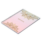 Carnet Or Mandala rose Peach Chic Glamor moderne Glam (Côté gauche)