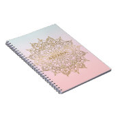 Carnet Or Mandala rose Peach Chic Glamor moderne Glam (Côté Droit)