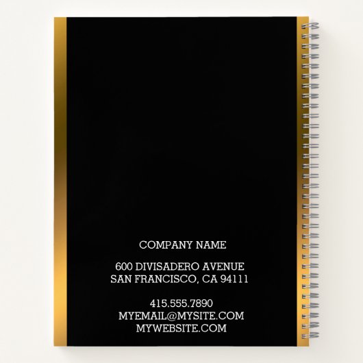 Carnet Or moderne tendance élégant (Dos)