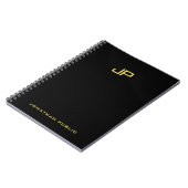 Carnet Or Monogramme noir Modèle moderne Élégant (Côté gauche)