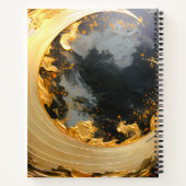 Carnet Or noir Abstrait Tourbillon Moderne Lune (Dos)