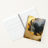 Carnet Or noir Abstrait Tourbillon Moderne Lune (Intérieur)