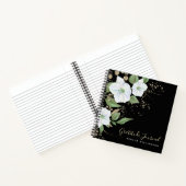 Carnet Or noir écriture florale aquarelle chic gratitude (Intérieur)