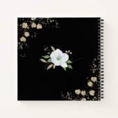 Carnet Or noir écriture florale aquarelle chic gratitude (Dos)