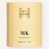 Carnet Or noir initiales monogramme affaires (Devant)