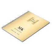 Carnet Or noir initiales monogramme affaires (Côté gauche)