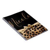 Carnet Or Noir Léopard Guépard Imprimé Personnalisé (Côté Droit)