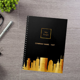 Carnet Or noir ligne d'horizon de Nashville logo d'entrep