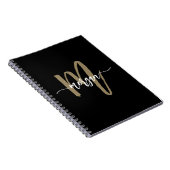 Carnet Or Noir Monogramme Bureau Professionnel (Côté Droit)