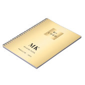 Carnet Or noir monogramme initiales affaires (Côté gauche)