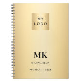Carnet Or noir monogramme initiales affaires (Devant)
