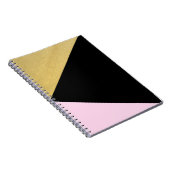 Carnet Or Noir & Rose blocs de couleur Mod Glam Triangles (Côté Droit)