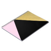 Carnet Or Noir & Rose blocs de couleur Mod Glam Triangles (Côté gauche)