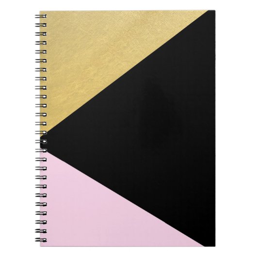 Carnet Or Noir & Rose blocs de couleur Mod Glam Triangles (Devant)
