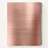 Carnet Or Rose brossé simple et moderne (Dos)