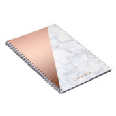 Carnet Or rose de marbre blanc géométrique élégant de (Côté Droit)