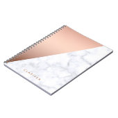 Carnet Or rose de marbre blanc géométrique élégant de (Côté gauche)