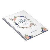 Carnet Or | rose floral blanc géométrique (Côté Droit)