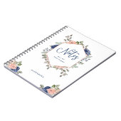 Carnet Or | rose floral blanc géométrique (Côté gauche)