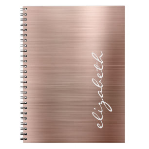 Carnet Or rose métallisé personnalisé écriture de signatu