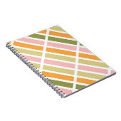 Carnet Or rose orange et rayures vertes (Côté Droit)