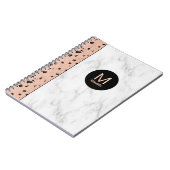 Carnet Or Rose tendance et marbre avec Monogramme (Côté gauche)