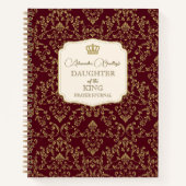 Carnet Or rouge damassé Fille du Roi (Devant)