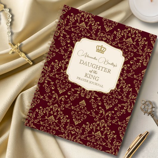 Carnet Or rouge damassé Fille du Roi